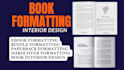 do book formatting, kindle ebook formatting, paperback formatting for amazon kdp