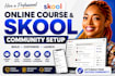 setup skool community credit repair skool online course content course migration