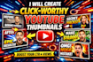 design custom youtube thumbnails with bold text and stunning visuals