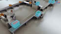 create 3d robotic packaging warehouse automation supply chain animation