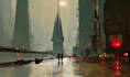 create high quality cyberpunk city digital art