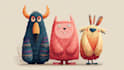 draw a cute and funny cartoon illustration