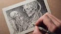 hand drawn horror illustrations in ink