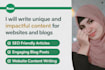 write unique and impactful content for website and logs