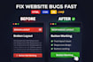 fix HTML CSS and javascript bugs in your website fast