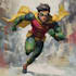 do a superhero comic illustration