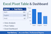 create excel pivot tables, dashboards, and data analysis