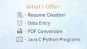 create resume do data entry and basic coding tasks fast