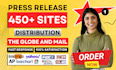 do press release distribution, press release writing and publish press release