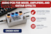 design audio pcb for amplifiers mixer guitar effect pedal pcb audio schematic