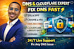 fix dns issues, connect your domain and setup cloudflare professionally