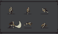 top down isometric pixel art character sprite sheet animation 16bit 32bit 64bit