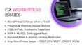 fix wordpress errors, bugs and issues fast