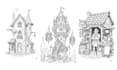 draw a detailed fantasy architecture ink illustration