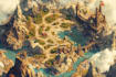 create event, tourist, and fantasy map illustration