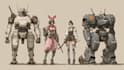 draw amazing character mecha robot illustration