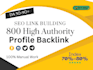 provide 800 manual SEO profile backlinks for fast indexing