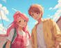 draw anime couple illustration