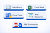 handle bulk data entry, typing and data cleaning efficiently