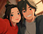 create you anime couple art portrait