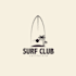 make custom surfing logo with wave, board, and ocean style