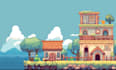 design backgrounds tilesets for 2d platformer games pixel art game assets