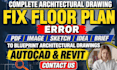 draw blueprint architectural drawing in autocad or revit