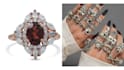 do sterling silver ring set, emerald gemstone ring, diamond gold ring with matte