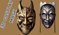 design realistic 3d mask models for cosplay, horror, and 3d printing