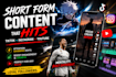make short form instagram tiktok and youtube content