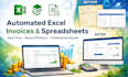 design, format automated excel invoice and professional business spreadsheet