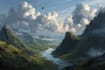 make a fantasy landscape illustration