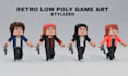 do retro low poly game art character y2k n64 ps1 psk stylized low poly animation