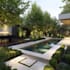 design landscape, terrace, backyard, pool, and patio