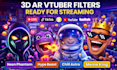 create custom 3d ar vtuber face tracking filter for snapchat lens studio stream