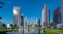 model 3d architectural render, high rise office building, commercial development