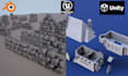 design low poly 3d game environments, modular assets for unity unreal