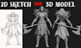 convert your 2d sketch image drawing into high quality 3d printable stl model