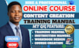 create training manual, lesson plan, course  curriculum and course content
