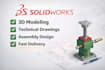 create professional solidworks 3d models and engineering drawings
