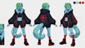 draw character sheet, oc reference sheet furry vtuber fursona full body art