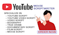 be your youtube video script writer, video script writer scripts tv pilot