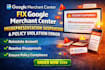 fix google merchant center misrepresentation suspension policy violation error