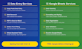 do google sheets and excel formatting, formulas and cleanup