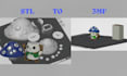 add color to 3d model, convert stl to 3mf, split parts, convert 2d to 3d
