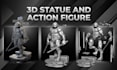 3d stylized character action figure diorama statue stl for 3d printing