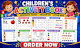 design educational workbook, kids activity book for classroom and kpd