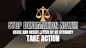 write a cease and desist letter for defamation harassment or slander