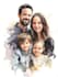 make watercolor family portrait
