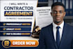 write a contractor agreement for freelancers or businesses